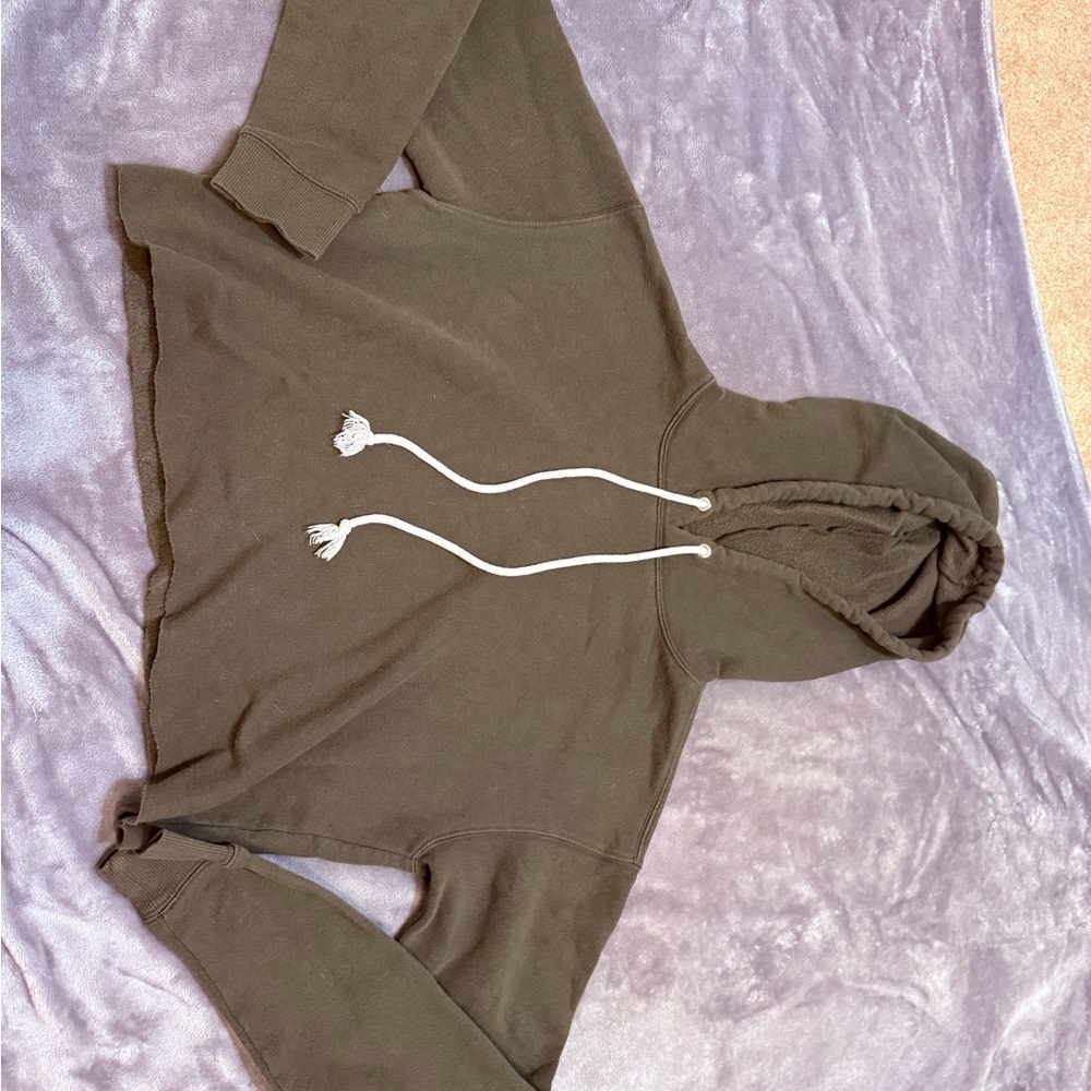 Women's Olive Green Crop Hoodie